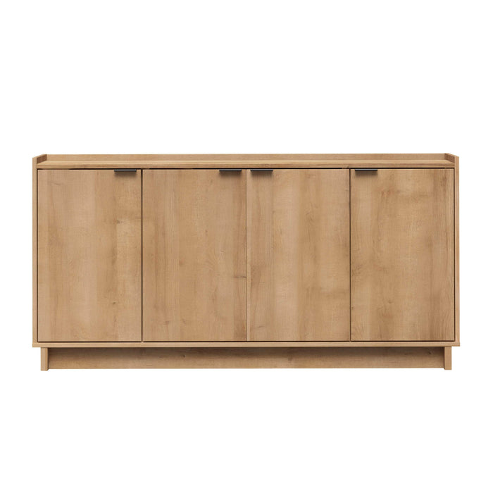 Pending - Prepac Console Table Oak Simply Modern 4-Door Console - Available in 3 Colors