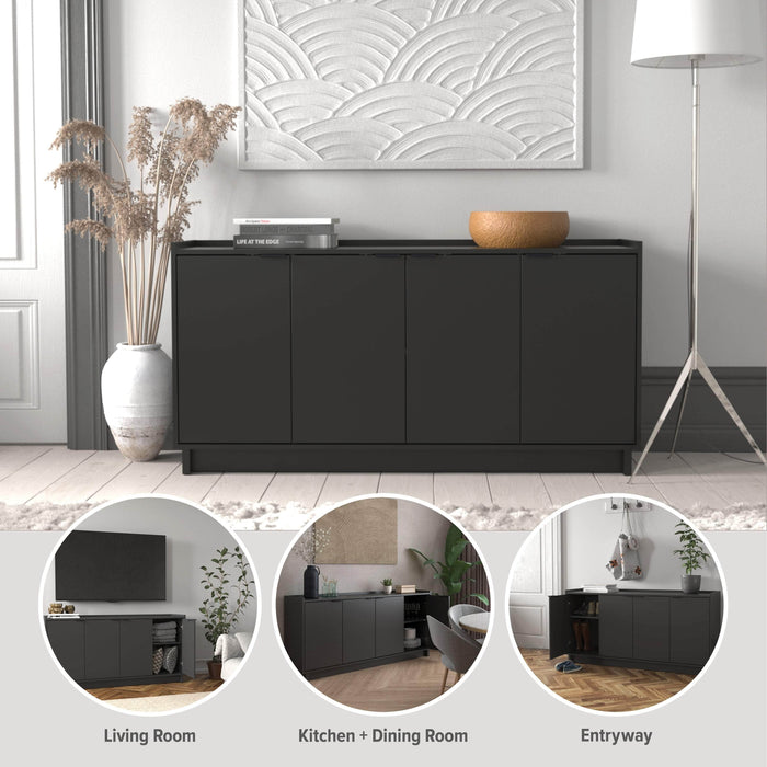 Pending - Prepac Console Table Simply Modern 4-Door Console - Available in 3 Colors