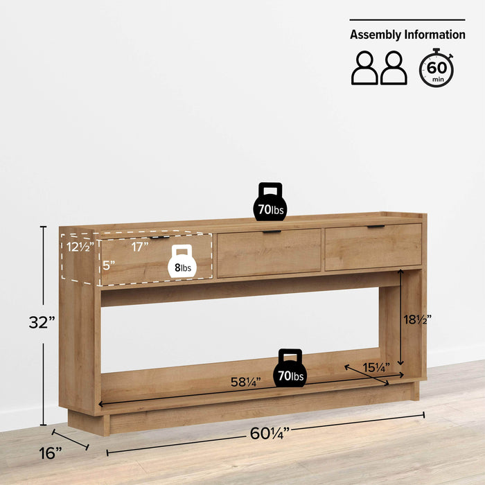 Pending - Prepac Console Table Simply Modern 60.25" Console - Available in 3 Colors