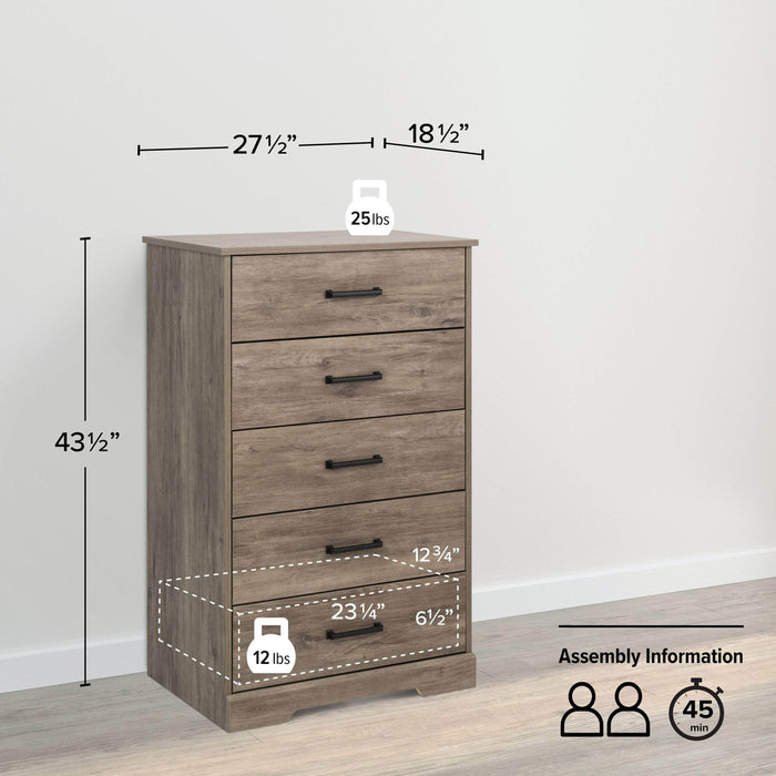 Pending - Prepac Drawer Chest Rustic Ridge 5-Drawer Chest - Available in 4 Colors