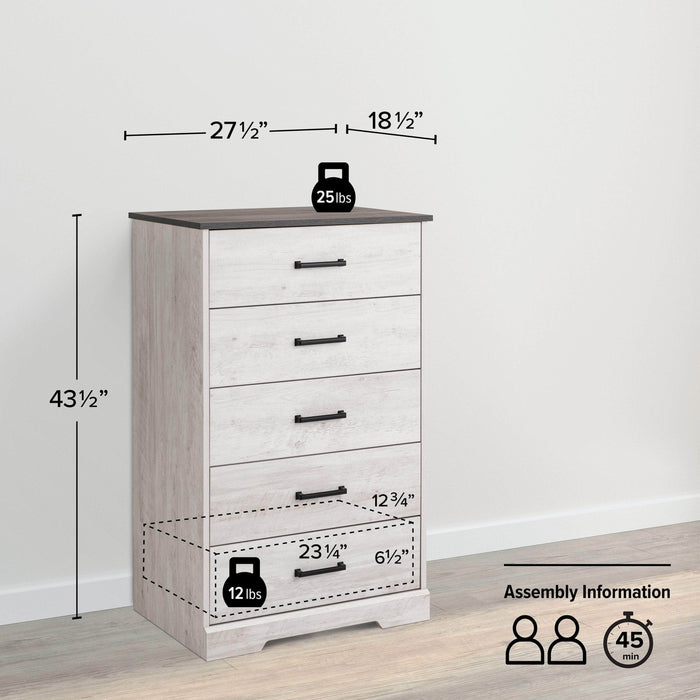 Pending - Prepac Drawer Chest Rustic Ridge 5-Drawer Chest - Available in 4 Colors
