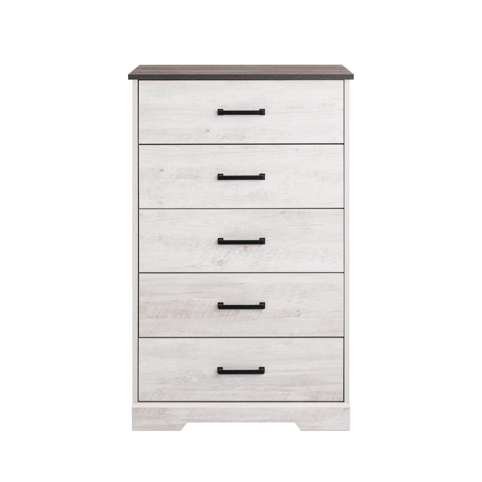 Pending - Prepac Drawer Chest Washed White Rustic Ridge 5-Drawer Chest - Available in 4 Colors