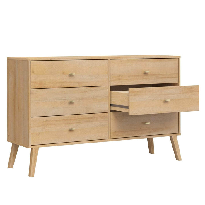 Pending - Prepac Dresser Milo 6-Drawer Dresser in Natural Oak