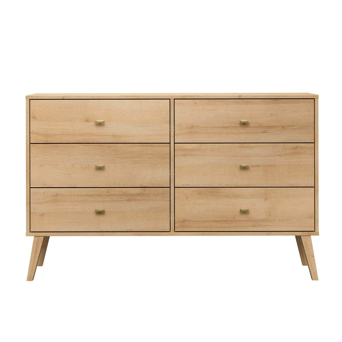 Pending - Prepac Dresser Milo 6-Drawer Dresser in Natural Oak