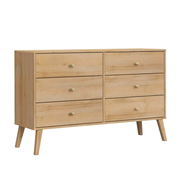 Pending - Prepac Dresser Milo 6-Drawer Dresser in Natural Oak