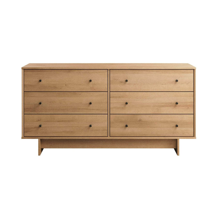 Pending - Prepac Dresser Oak Finnley 6-Drawer Dresser - Available in 2 Colors