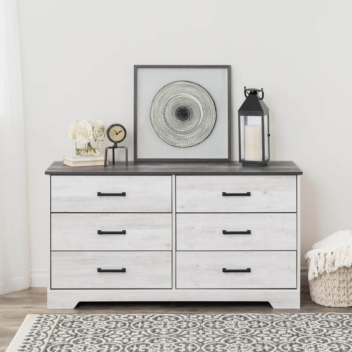 Pending - Prepac Dresser Rustic Ridge 6-Drawer Dresser- Available in 4 Colors