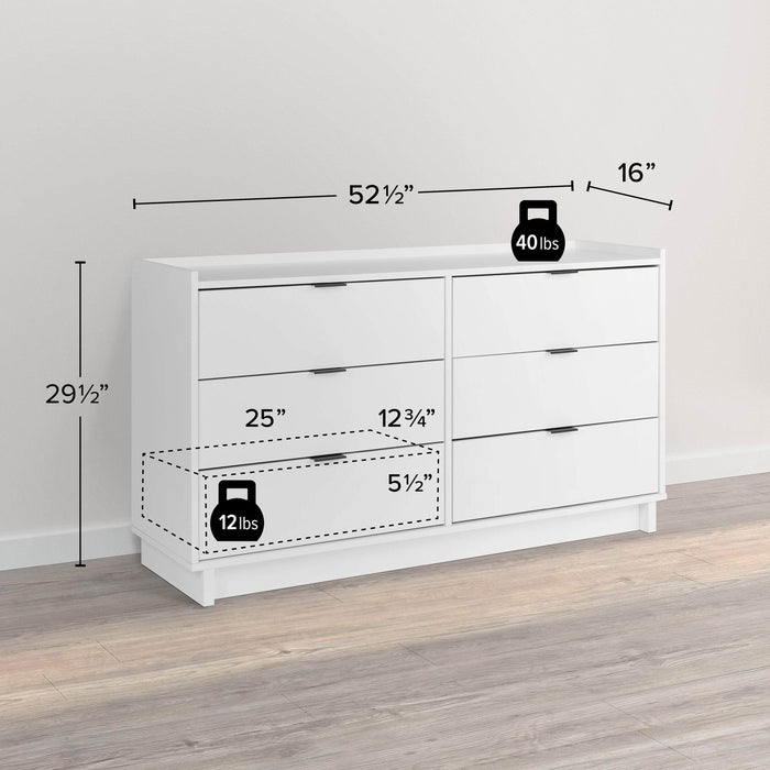 Pending - Prepac Dresser Simply Modern 6-Drawer Dresser - Available in 3 Colors