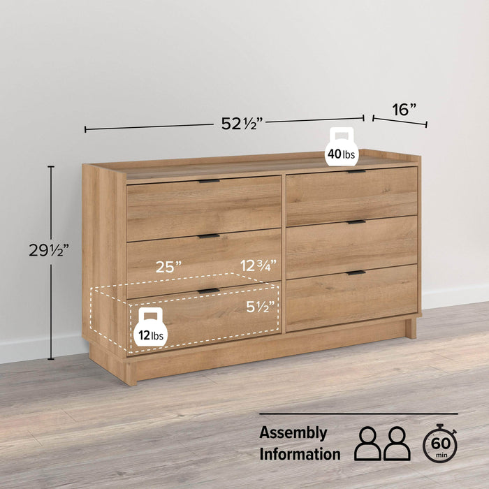 Pending - Prepac Dresser Simply Modern 6-Drawer Dresser - Available in 3 Colors