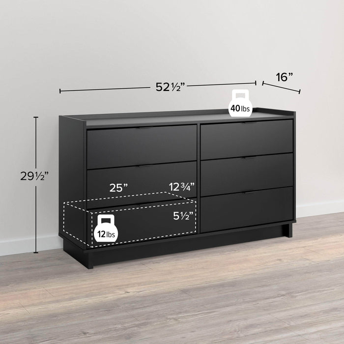 Pending - Prepac Dresser Simply Modern 6-Drawer Dresser - Available in 3 Colors