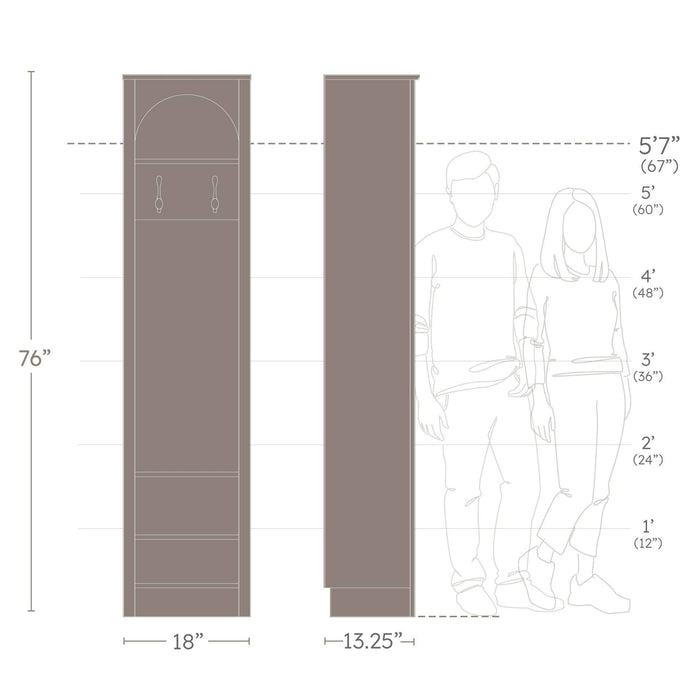 Pending - Prepac Hall Tree Ark 76" Arched Entryway Coat Rack in Black Oak
