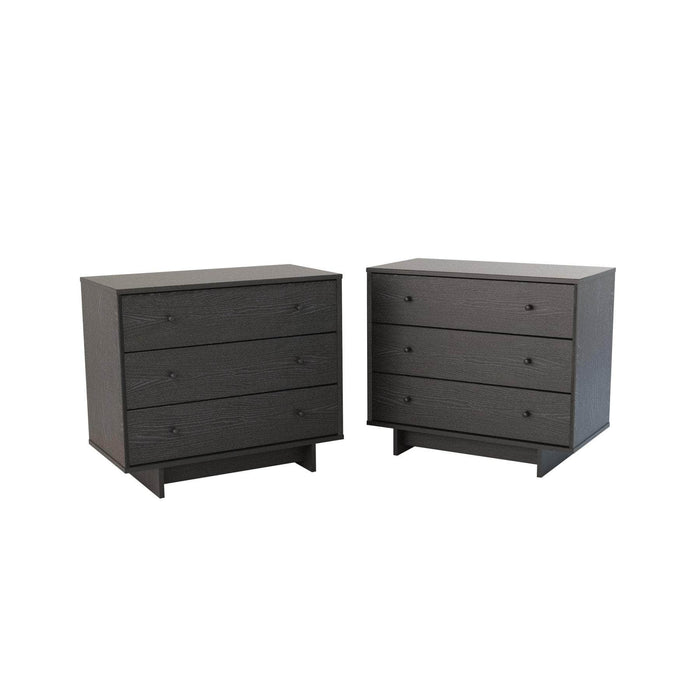 Pending - Prepac Nightstand Black Oak Finnley 3-Drawer Nightstand (Set of 2) - Available in 2 Colors