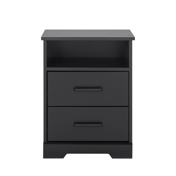 Pending - Prepac Nightstand Black Rustic Ridge 2-Drawer Nightstand - Available in 4 Colors