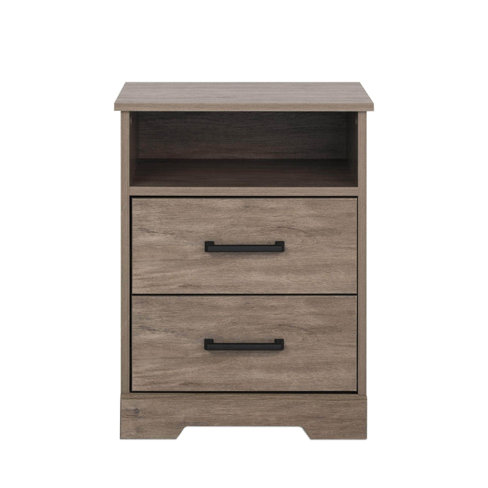 Pending - Prepac Nightstand Drifted Gray Rustic Ridge 2-Drawer Nightstand - Available in 4 Colors