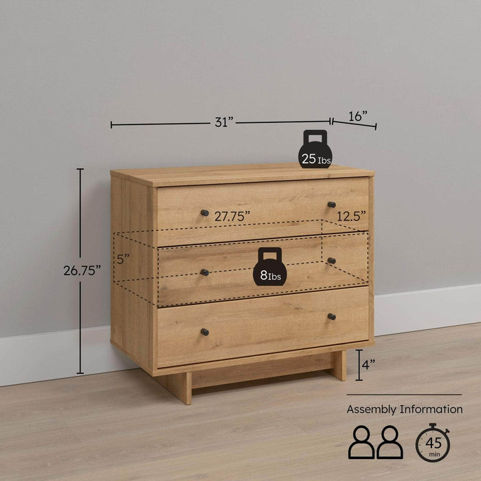 Pending - Prepac Nightstand Finnley 3-Drawer Nightstand - Available in 2 Colors