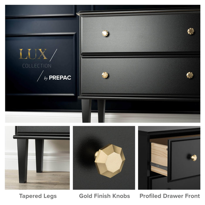 Pending - Prepac Nightstand Lux 2-Drawer Nightstand in Black