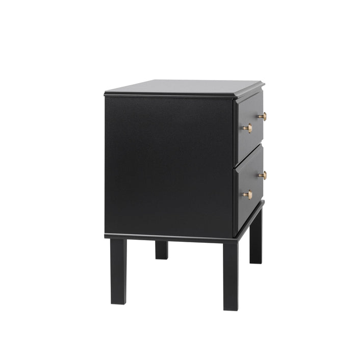 Pending - Prepac Nightstand Lux 2-Drawer Nightstand in Black