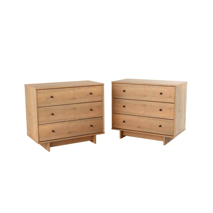 Pending - Prepac Nightstand Natural Oak Finnley 3-Drawer Nightstand (Set of 2) - Available in 2 Colors