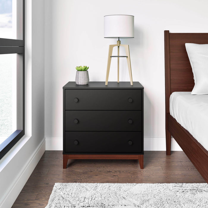 Pending - Prepac Nightstand Nordik 3-Drawer Nightstand in Black