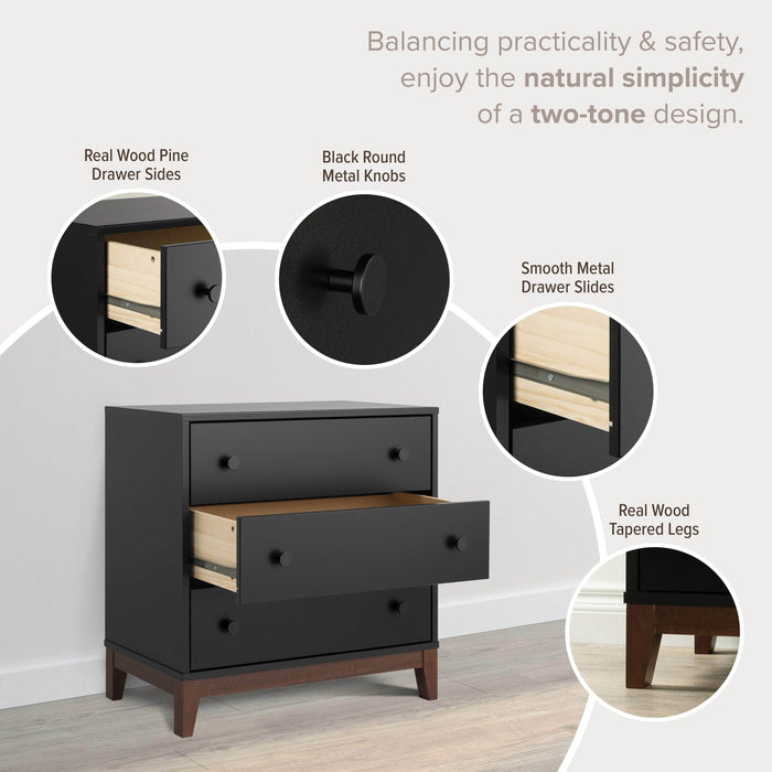 Pending - Prepac Nightstand Nordik 3-Drawer Nightstand in Black