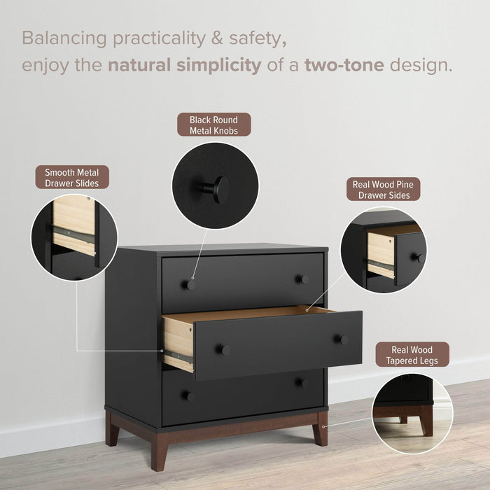 Pending - Prepac Nightstand Nordik 3-Drawer Nightstand in Black