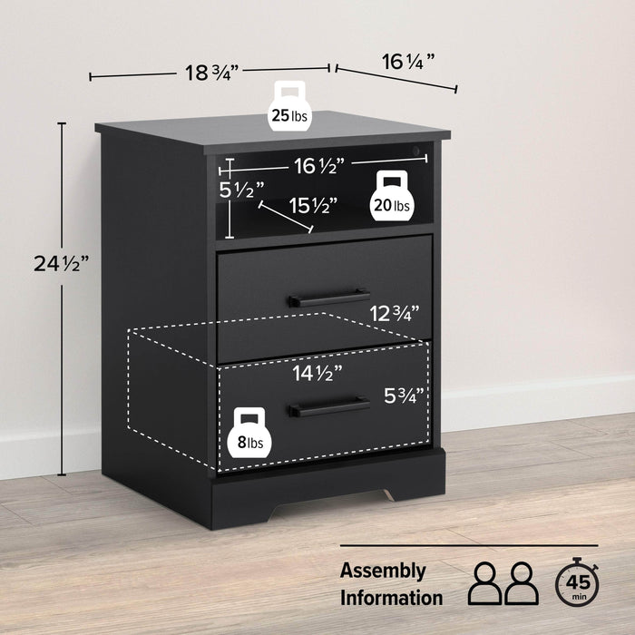 Pending - Prepac Nightstand Rustic Ridge 2-Drawer Nightstand - Available in 4 Colors