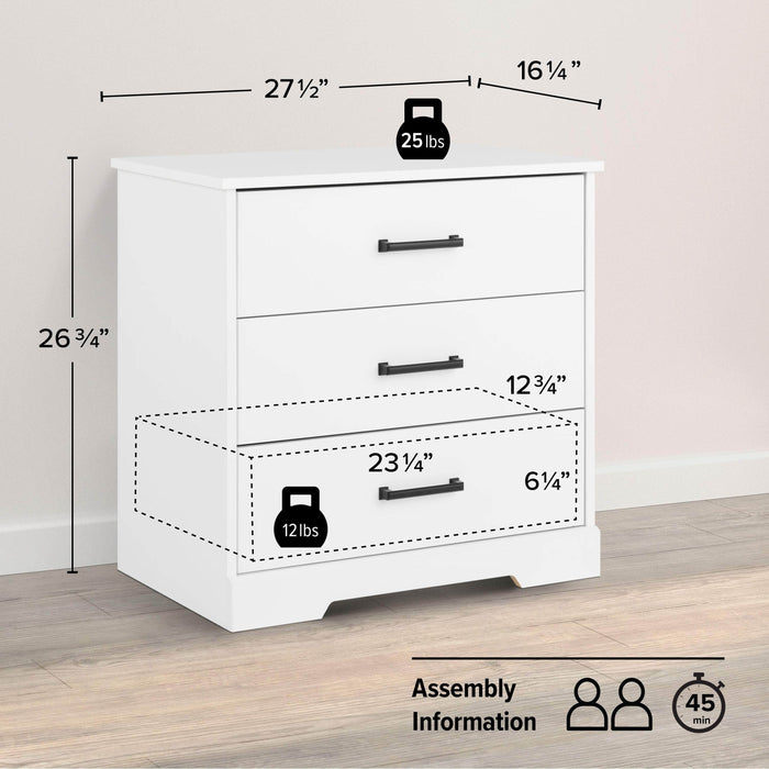 Pending - Prepac Nightstand Rustic Ridge Farmhouse 3-Drawer Nightstand - Available in 4 Colors