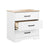 Pending - Prepac Nightstand Rustic Ridge Farmhouse 3-Drawer Nightstand in White & Natural Oak