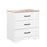 Pending - Prepac Nightstand Rustic Ridge Farmhouse 3-Drawer Nightstand in White & Natural Oak
