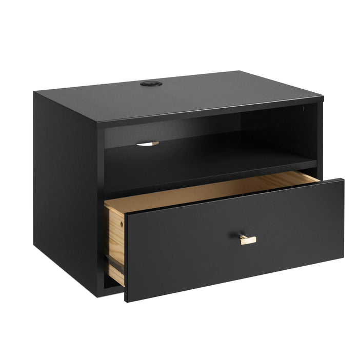 Pending - Prepac Nightstand Sonoma 1-Drawer Floating Nightstand (Set of 2) in Black