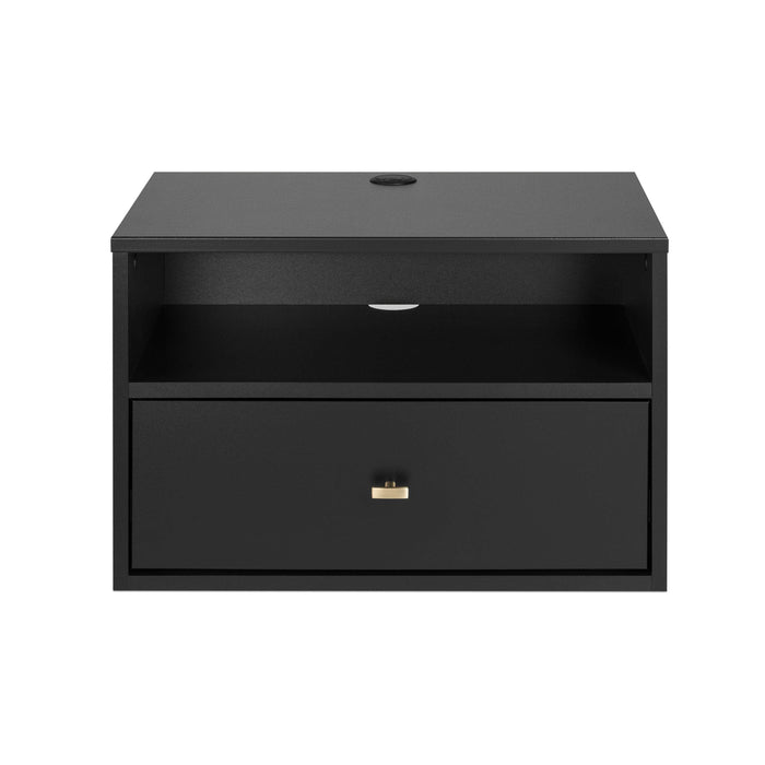 Pending - Prepac Nightstand Sonoma 1-Drawer Floating Nightstand (Set of 2) in Black