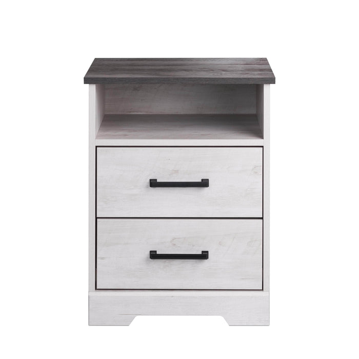 Pending - Prepac Nightstand Washed White Rustic Ridge 2-Drawer Nightstand - Available in 4 Colors