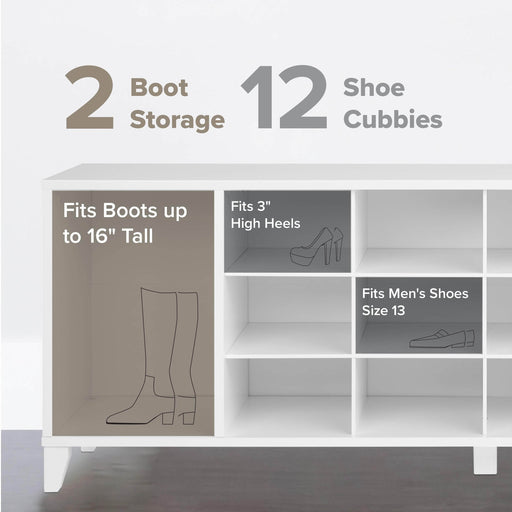 Pending - Prepac Shoe Cabinet 60" Wide Shoe Bench in White