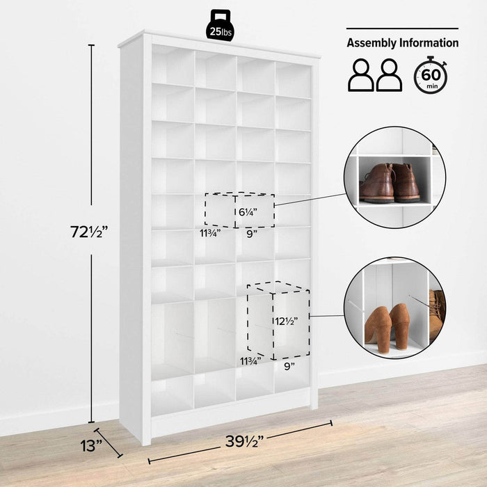 Pending - Prepac Shoe Cabinet Sonoma 40" Shoe Storage Rack in White