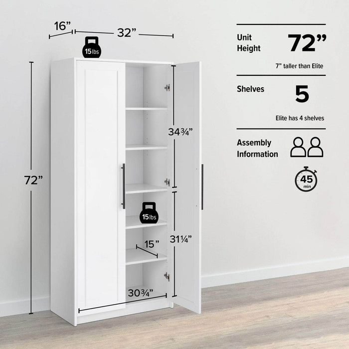 Pending - Prepac Storage Cabinet Elite Premium 72" Storage Cabinet in White