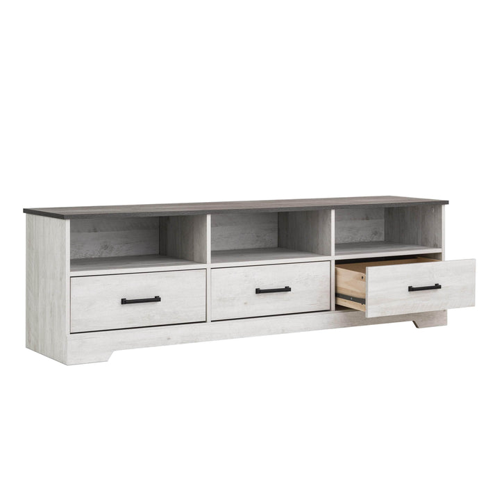Pending - Prepac TV Stand Rustic Ridge 66" TV Stand in White Washed
