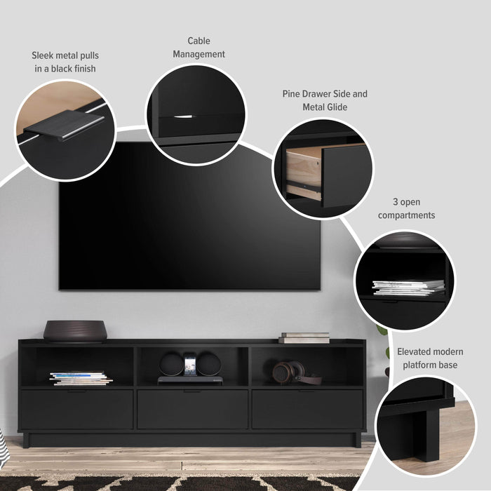 Pending - Prepac TV Stand Simply Modern 70.25" TV Stand - Available in 3 Colors