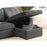 Gus Casual Charcoal Sleeper Sectional with Pull Out Bed, Right Facing Storage Chaise, and Tufts-Wholesale Furniture Brokers
