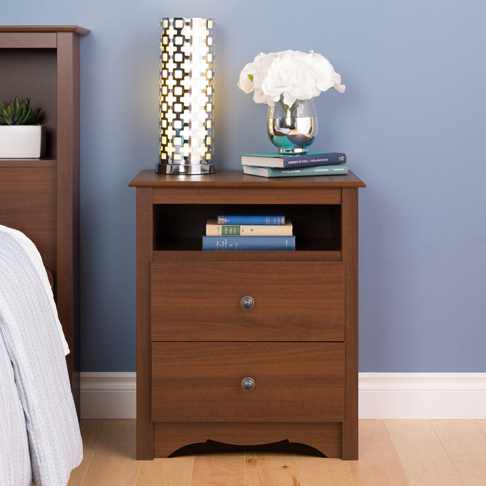 Sonoma Tall 2 Drawer Nightstand with Open Shelf - Multiple Options Available
