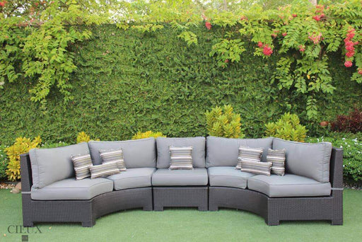 Provence Curved Small Sectional Sofa with Armless Chair - Available in 3 Colors-Wholesale Furniture Brokers