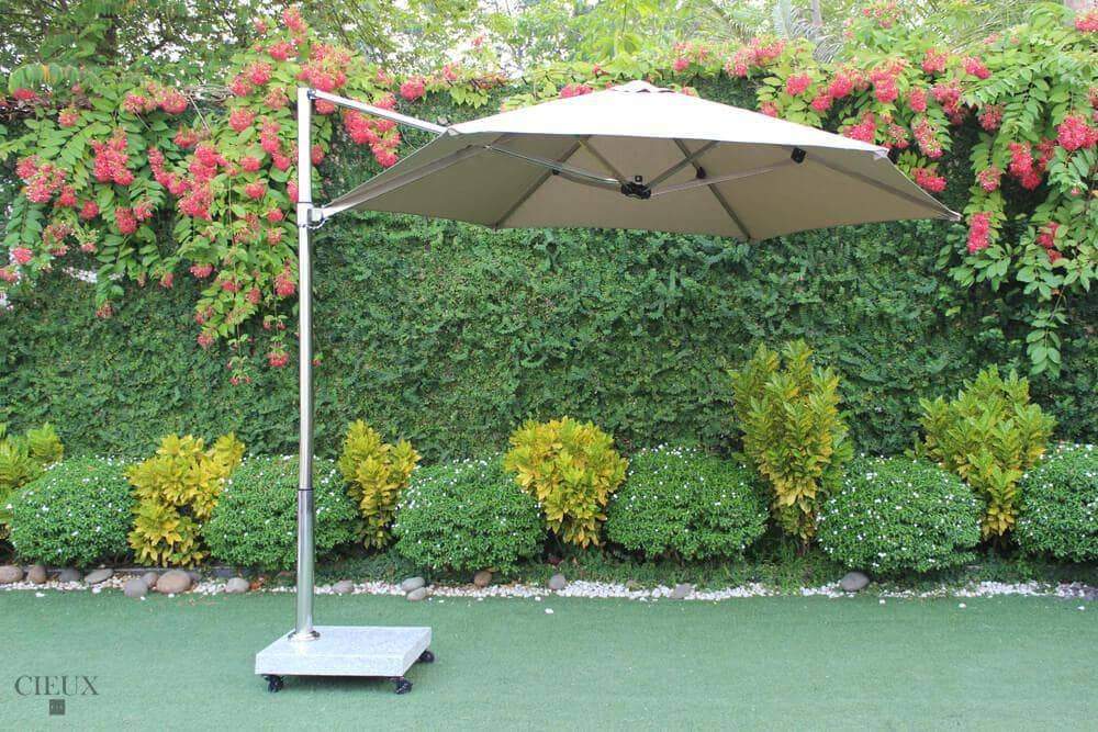 Marseille Outdoor Cantilever Umbrella with Marble Base on Castors-Wholesale Furniture Brokers
