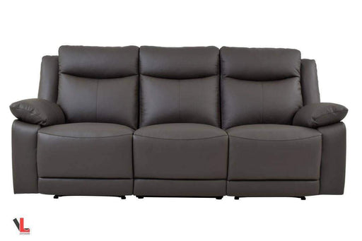 Volo Espresso Leather Reclining Sofa-Wholesale Furniture Brokers