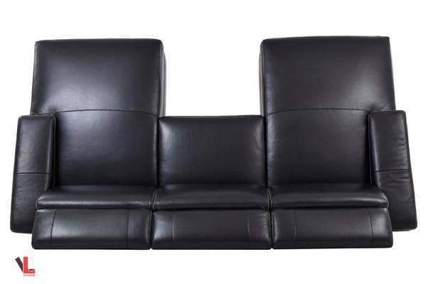 Aura Top Grain Black Leather Small U-Shaped Sectional-Wholesale Furniture Brokers