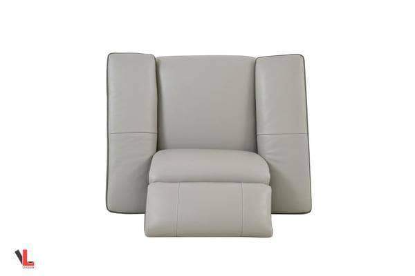 Aura Top Grain Light Gray Leather Power Recliner Chair-Wholesale Furniture Brokers