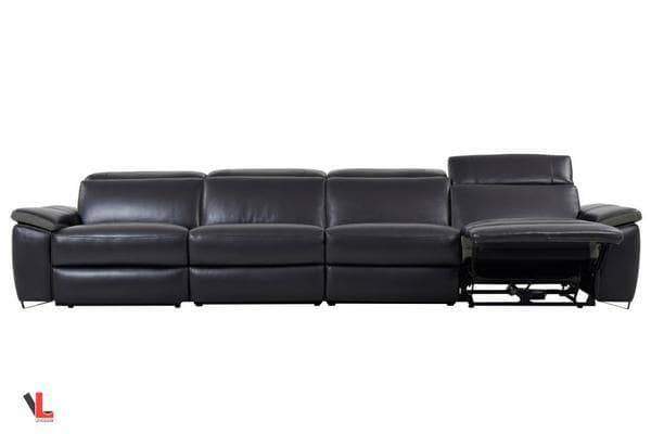 Aura Black Leather Power Reclining Extra Large Sofa-Wholesale Furniture Brokers
