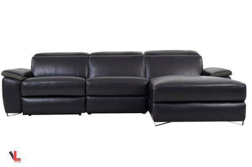 Aura Black Power Reclining Medium Sectional with Right Facing Chaise-Wholesale Furniture Brokers