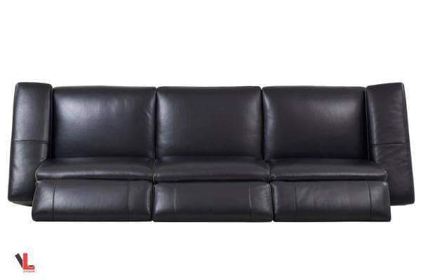 Aura Black Top Grain Leather Power Reclining 2 Piece Sofa Set-Wholesale Furniture Brokers