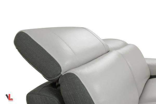 Aura Top Grain Light Gray Leather Power Reclining Sofa-Wholesale Furniture Brokers