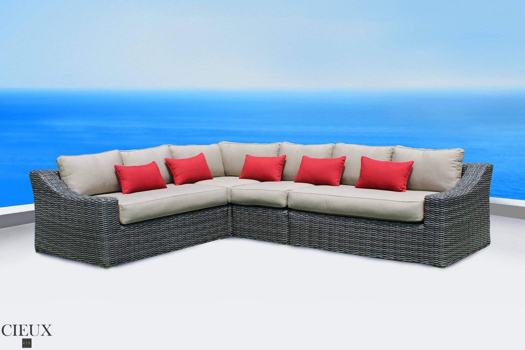 Marseille Natural Canvas L-Shaped Sectional-Wholesale Furniture Brokers