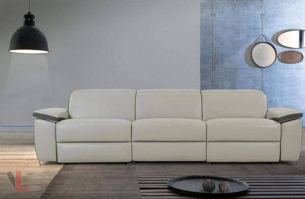 Aura Top Grain Light Gray Leather Power Reclining Sofa-Wholesale Furniture Brokers
